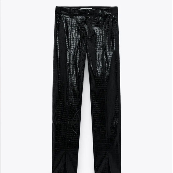 Zara Pants - ZARA Faux Leather Printed Pants